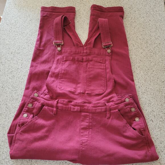 Judy Blue PLUS High Waist Garment Dyed Boyfriend Double Cuff Overalls Maroon☆2XL - Picture 16 of 16